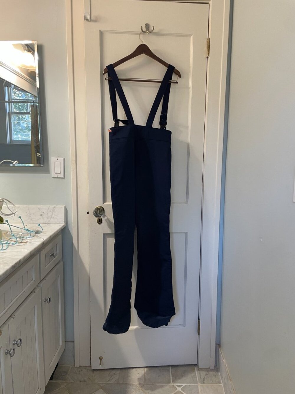 Slalom Ski Pants Women's size 12 Navy with Suspenders - Picture 3 of 8